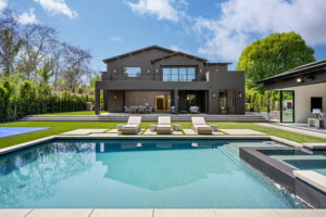 House with pool remodeling front view
